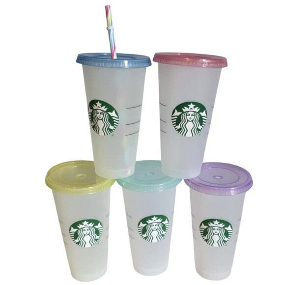 EUC Starbucks reusable Cold Beverage Cups 24 oz - Picture 1 of 4